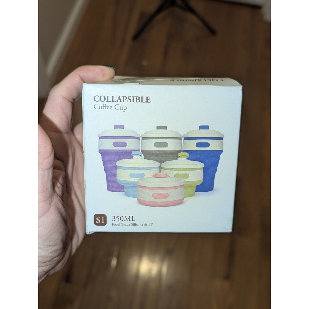 Pink & White‎ 350 ml Collapsible Silicone Cup